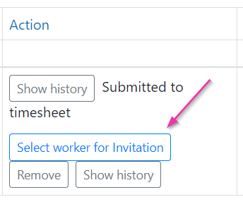 Select worker for invitation