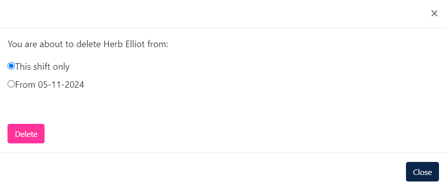 Delete confirmation