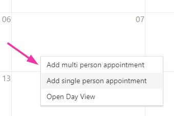 Right-click options