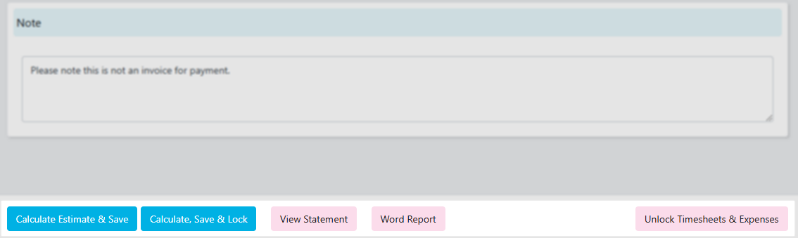 Calculate and statement buttons