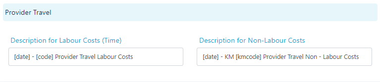 Provider travel label configuration