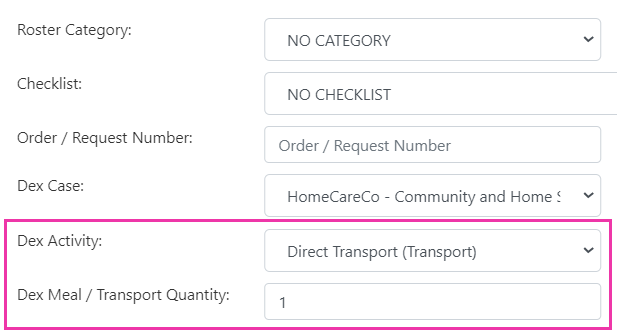 Transport quantity field on a CHSP shift