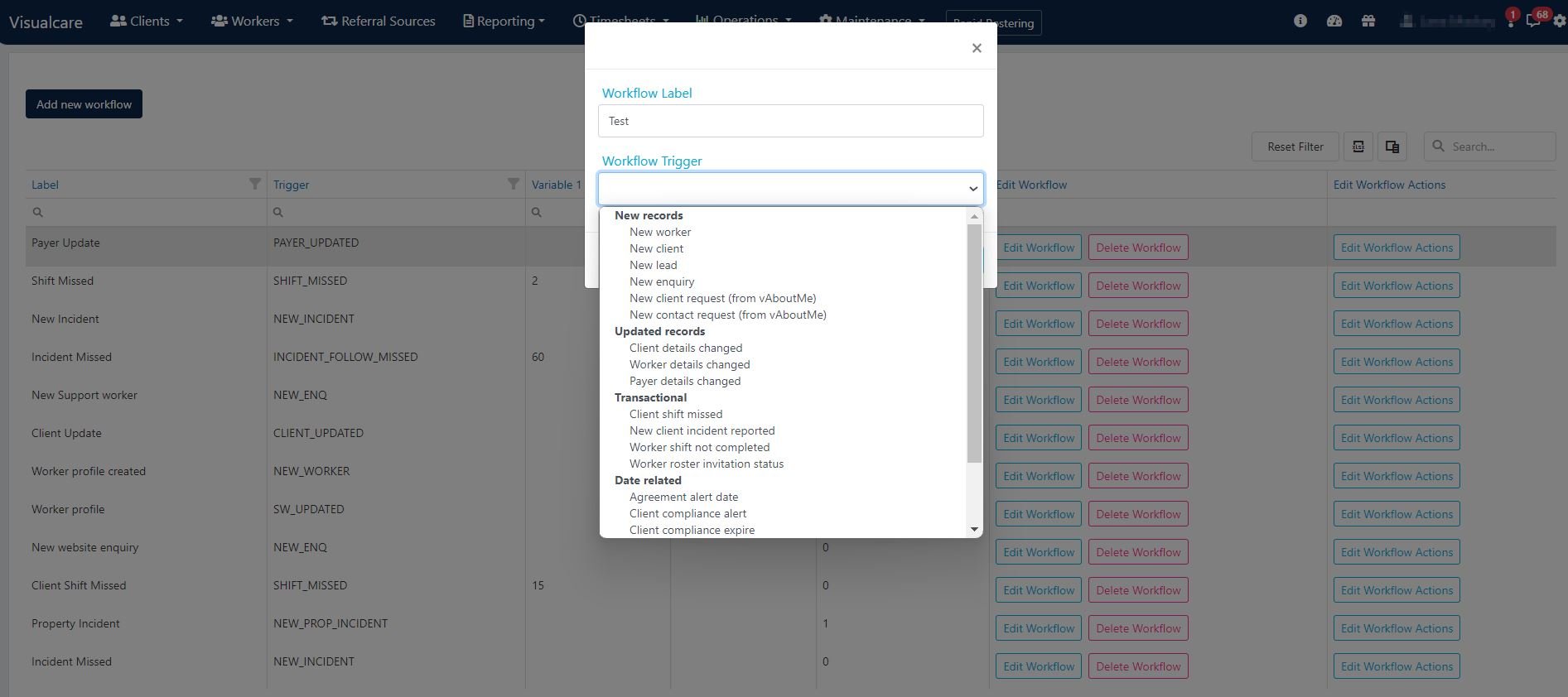 Workflow trigger