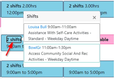 View shift details