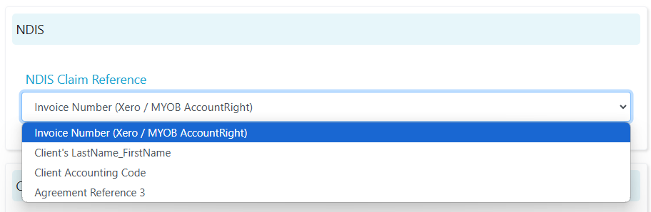 NDIS export settings
