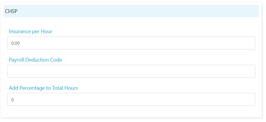 CHSP export settings