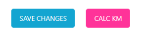 Timesheets view with Calc KM button highlighted at the bottom