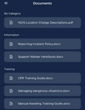 Documents list in Vworker