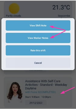 View notes screen