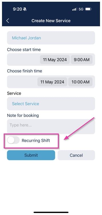 Recurring shift toggle