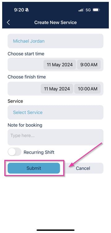 Submit button