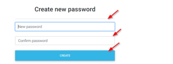 Set password screen