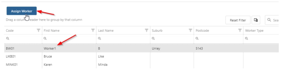 Assign worker dialog