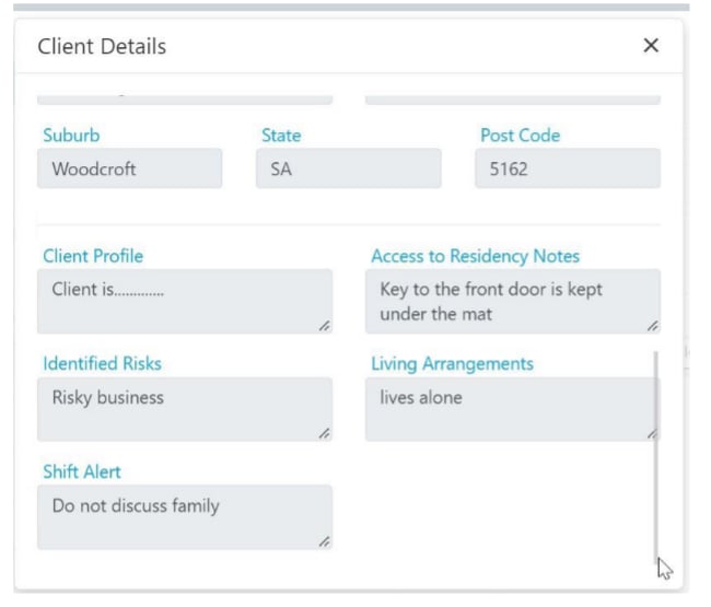 View client details