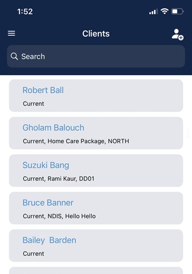 Client list in vGo