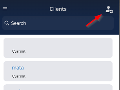 Add new client form - step one