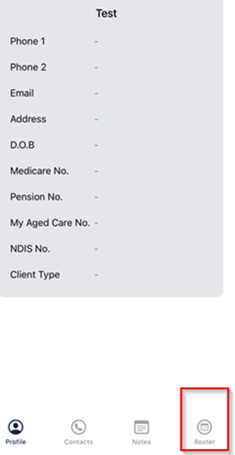 Roster tab with three-dot menu