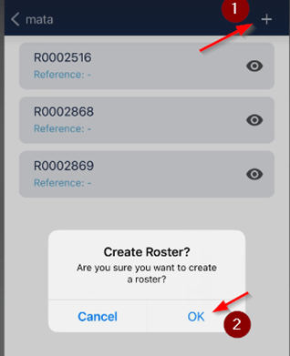 Add new roster screen