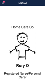Worker ID card displayed in the app