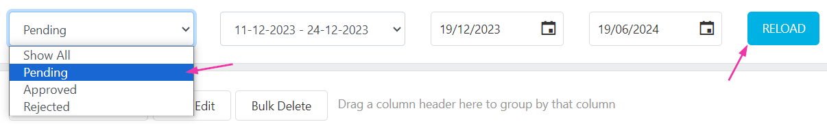 Leave requests list