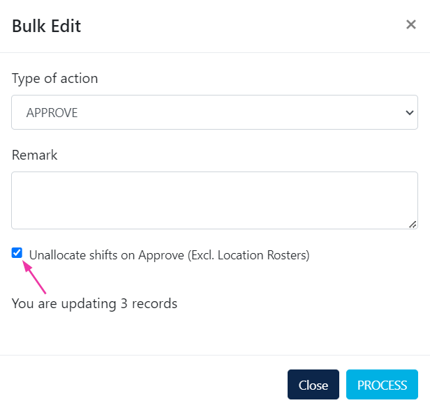 Bulk edit actions