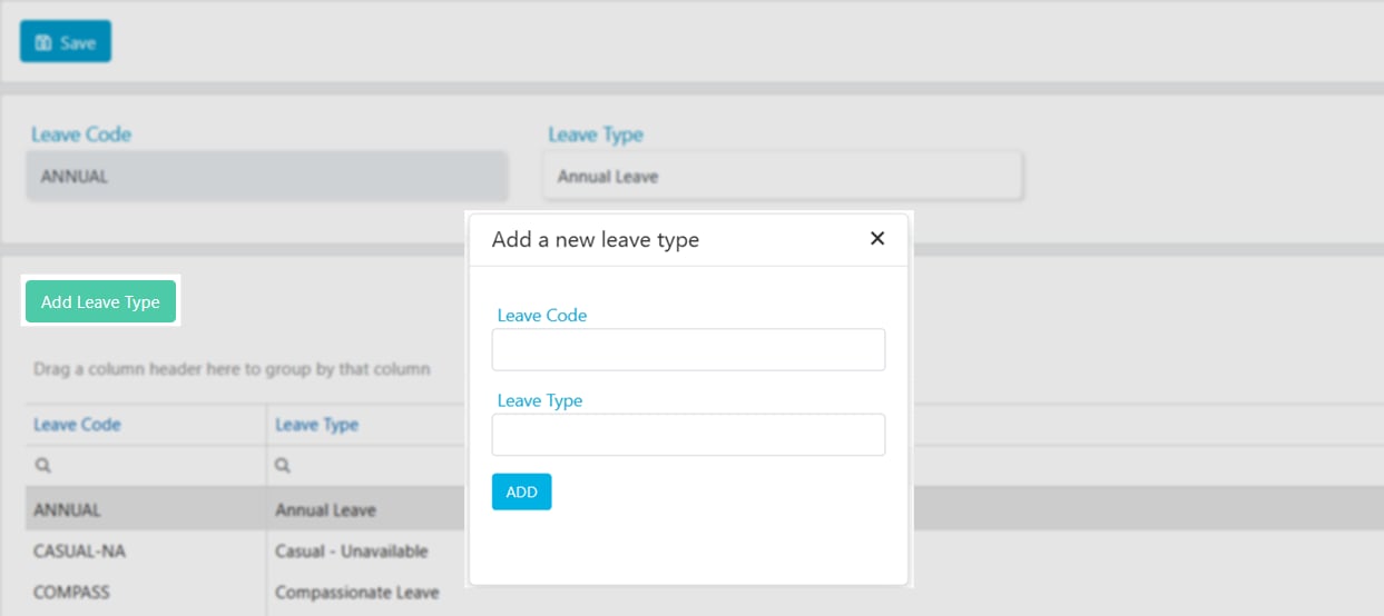 Adding a leave type