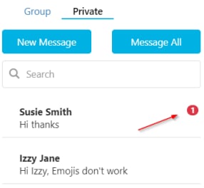 New message notification