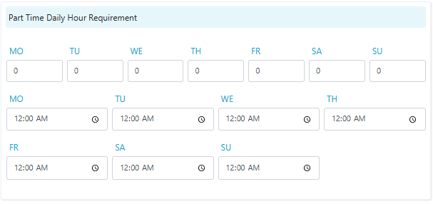 Part-time daily hour requirement