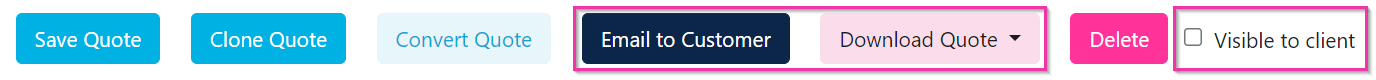Quote finalisation options