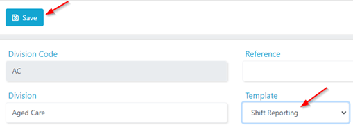 Completion form linked to a client division