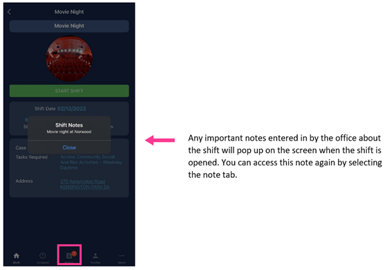 Location shift details