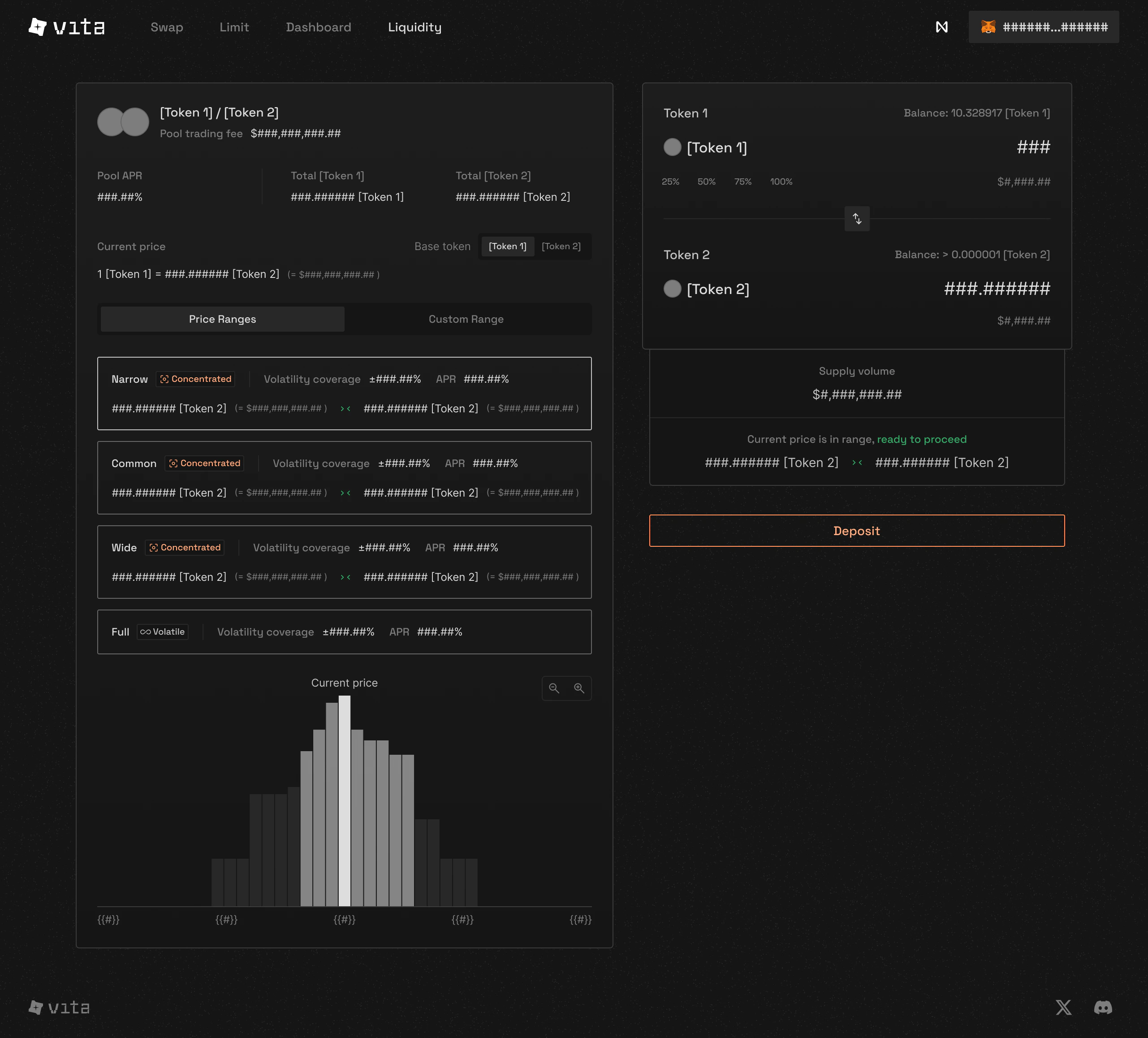 Pool deposit with calculated amounts