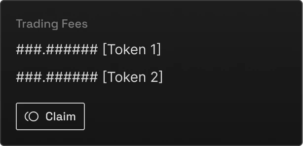 Trading fees claim interface
