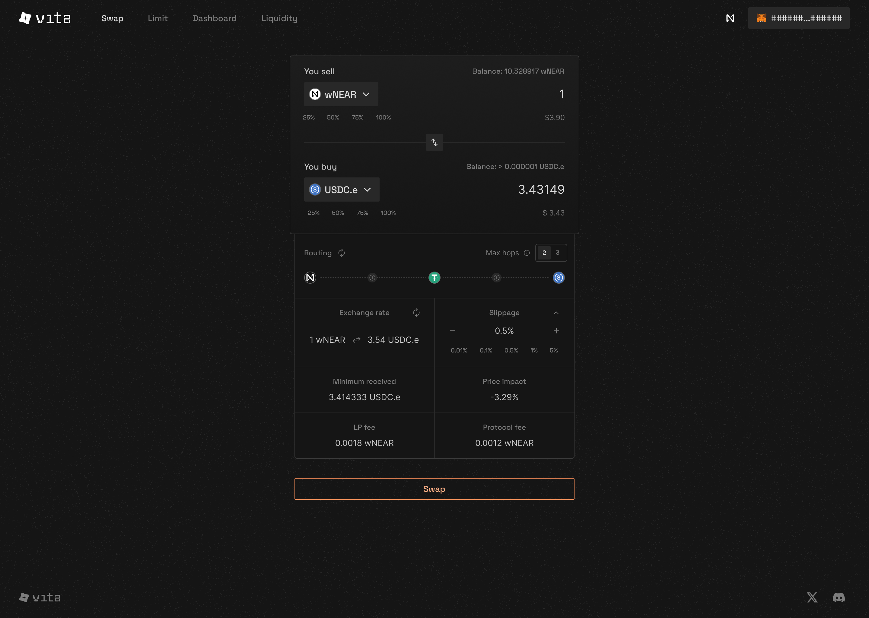 Swap review interface