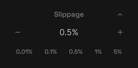 Slippage settings