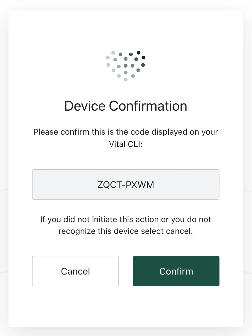 Device Confirmation prompt