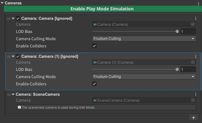 Camera collider settings for Terrain Object Renderer.