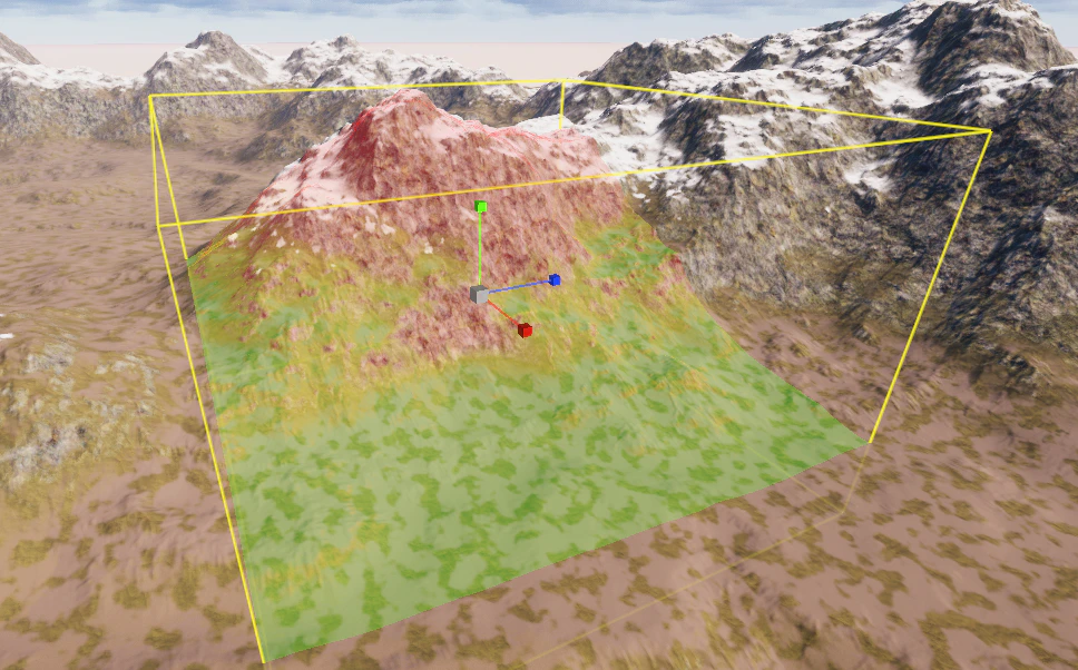 Fit To Terrain Size button and result.