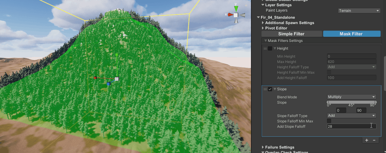 Grass Stamper Auto Respawn updating grass density live as settings change.