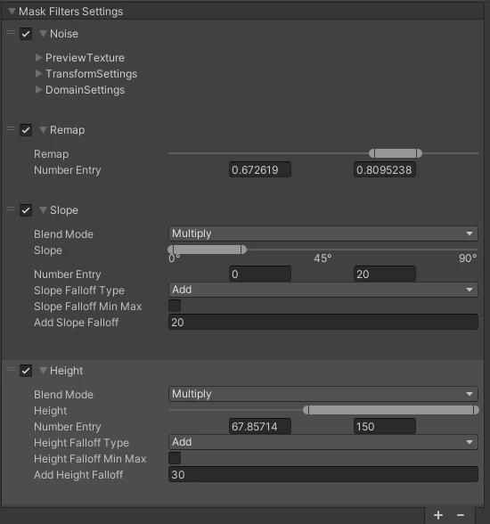 Mask Filters panel in MegaWorld.