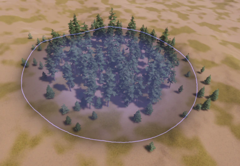 Advanced Brush mask filter visualization in the scene view.