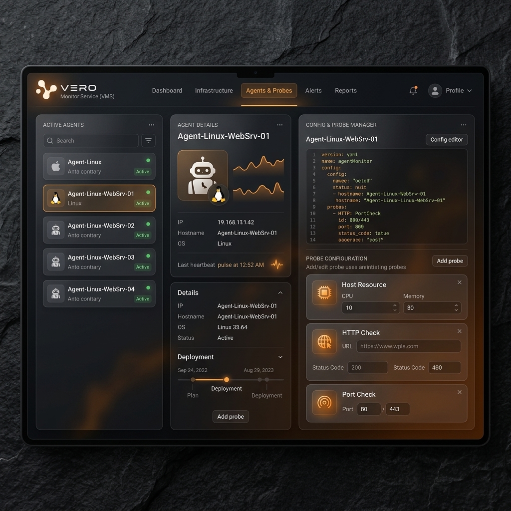VMS Agent & Probe Management Dashboard