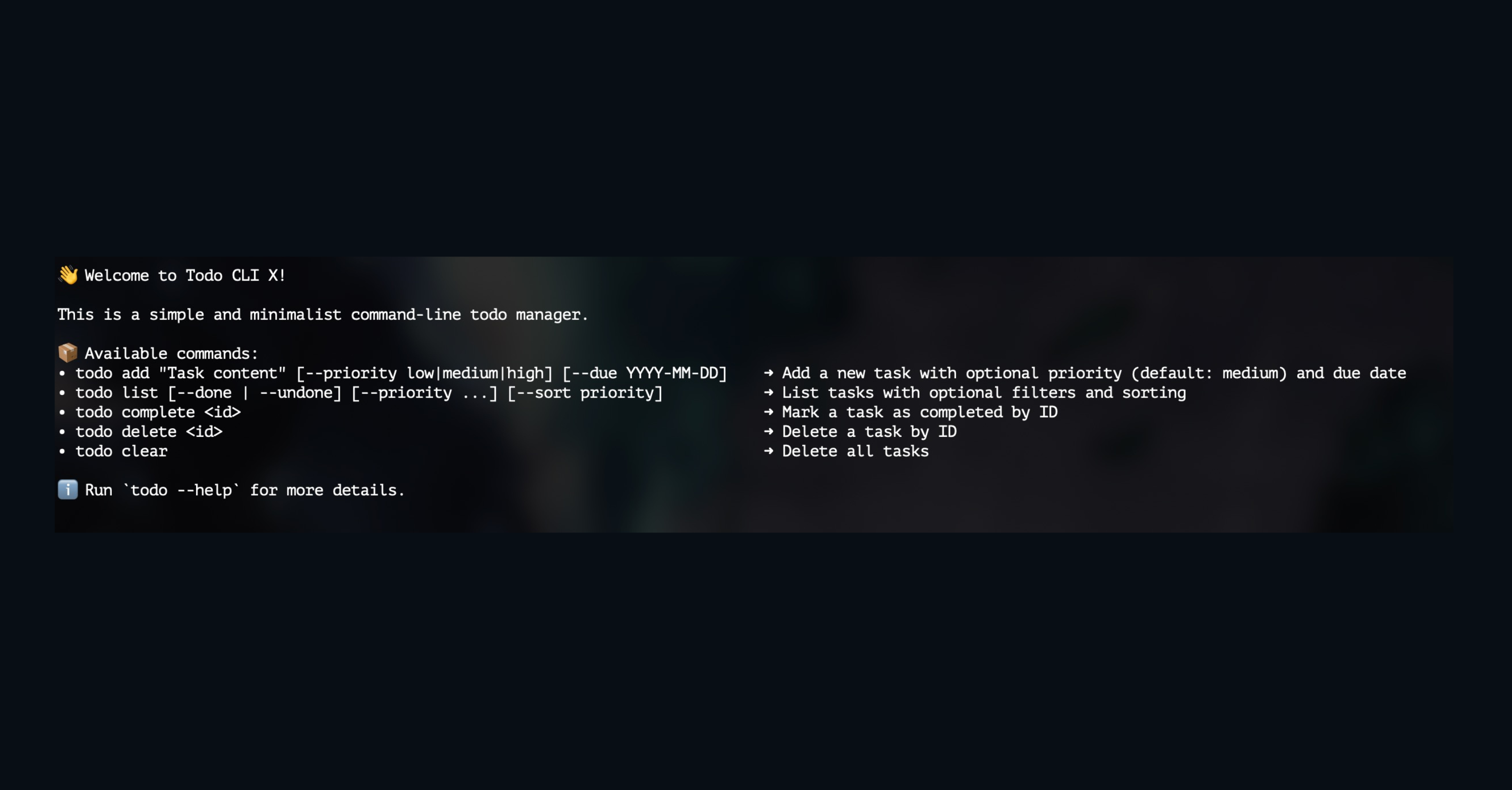 Todo CLI X