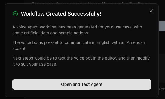 Dograh workflow created successfully