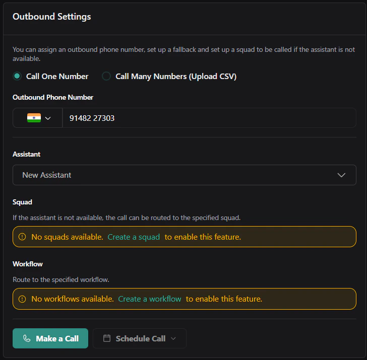 Vapi integration (dashboard) - Vobiz Vapi integration (dashboard) - Vobiz