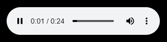 The browser audio player for a call recording, showing the transport controls and elapsed time