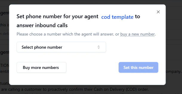 Select inbound phone numbers