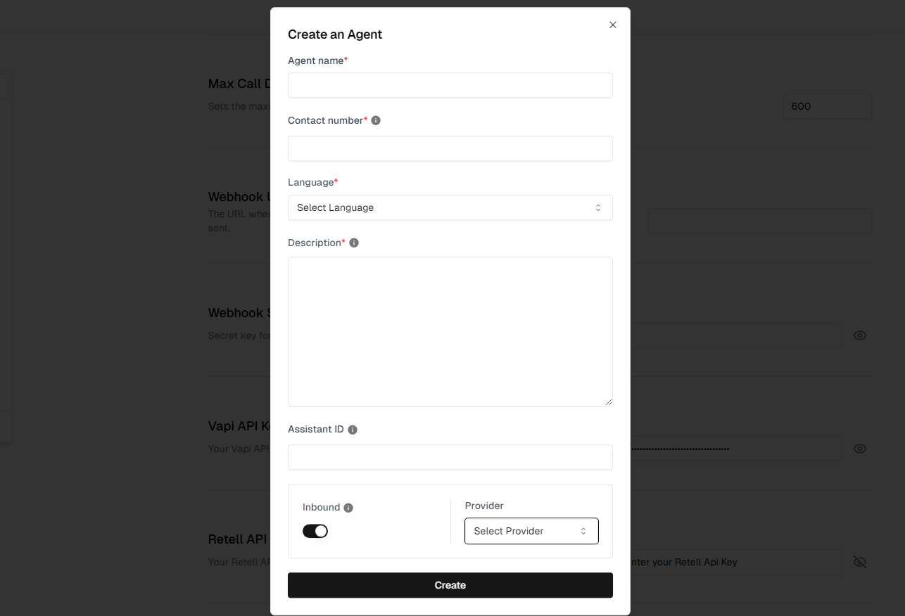 Retell API Configuration
