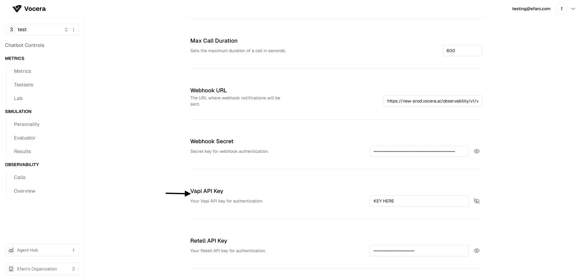 VAPI API Configuration
