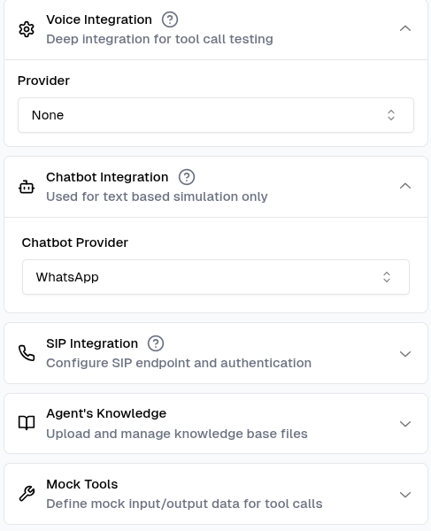 Agent Settings with WhatsApp Provider
